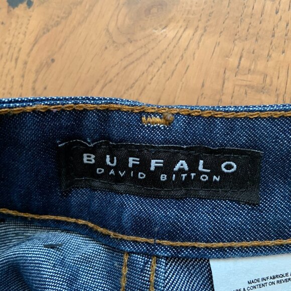 Women's Vintage Y2K David Bitton Buffalo Jeans Shiny Denim Blue Bootcut Size 25 - Picture 4 of 14